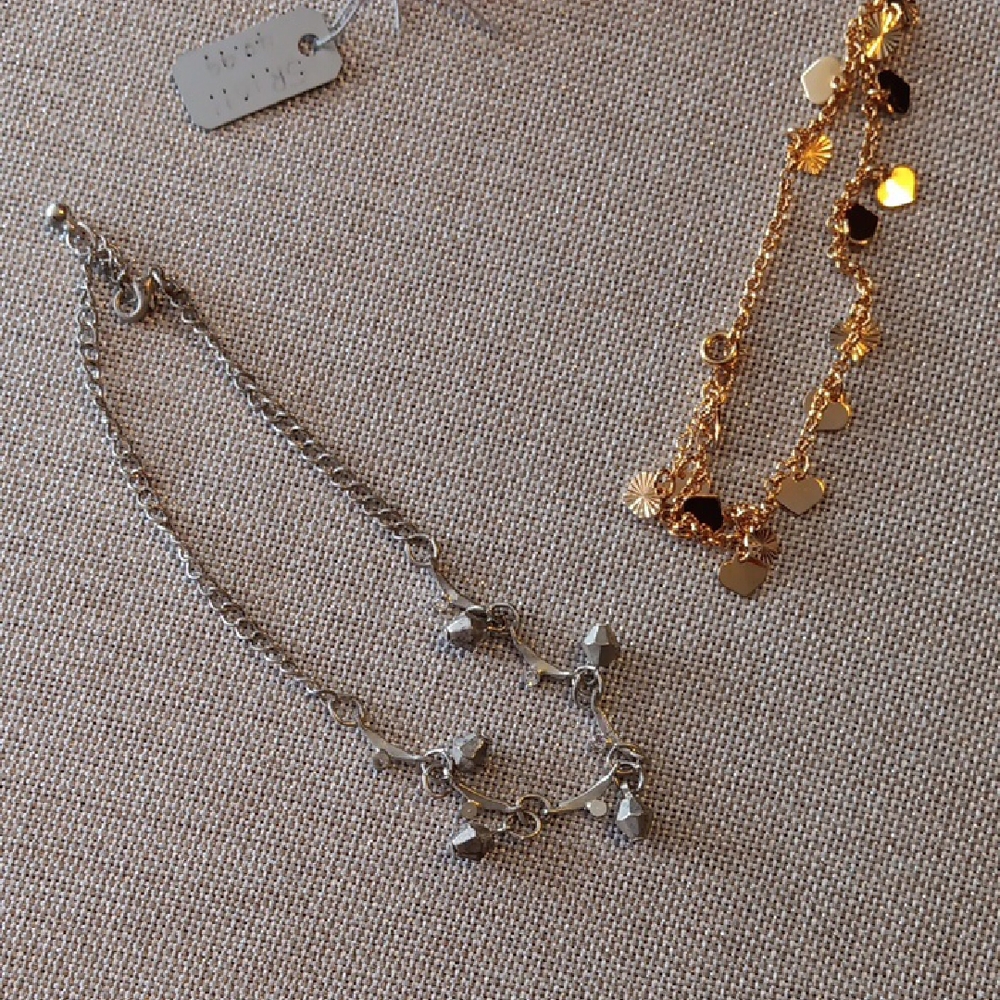 Goldtone and Silvertone Bracelet Collection with Charms and Beads - Picture 4 of 6